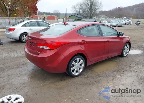 2013 Hyundai Elantra Limited from USA, damaged, VIN 5NPDH4AE0DH326952